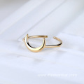 Heart Shaped Metal Silver Gold Ring Jewelry